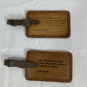 Leather Quote Luggage Tags
